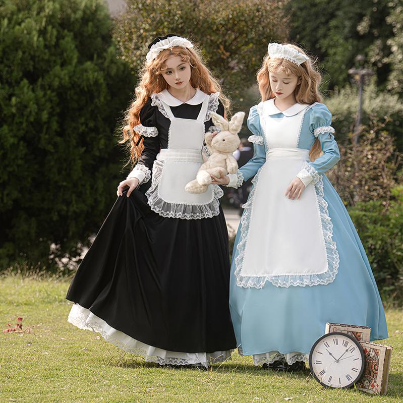 Dream Doll - Plus Size Maid Lolita OP Suit Black and Blue Dress - image 1