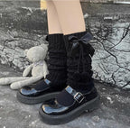 Cute Lolita Leg Warmers Winter Knitted JK Pile Socks - image 15