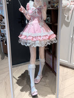 Pink Bow Lace JSK with Bunny-Ear Hat Set - image 2
