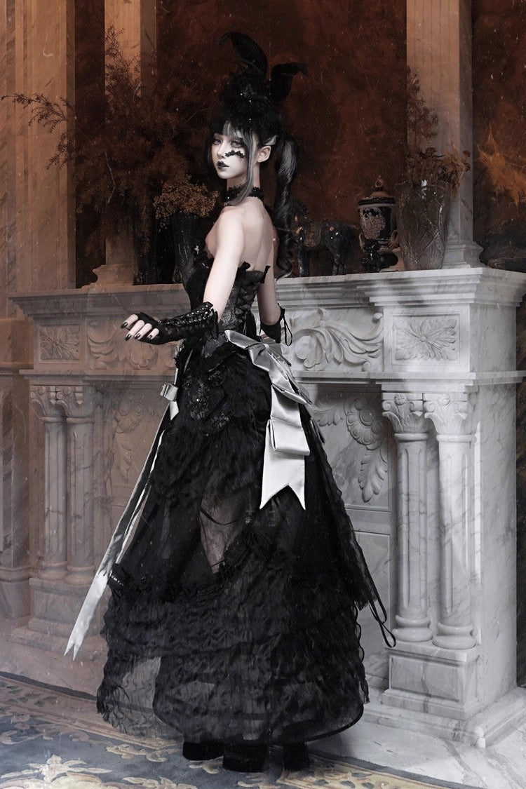 Cupid's Magic Box - Gothic Lolita Long Skirt in Black - image 9