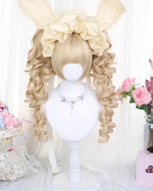Blonde Lolita Wig, Detachable Roman Roll Ponytails - image 1