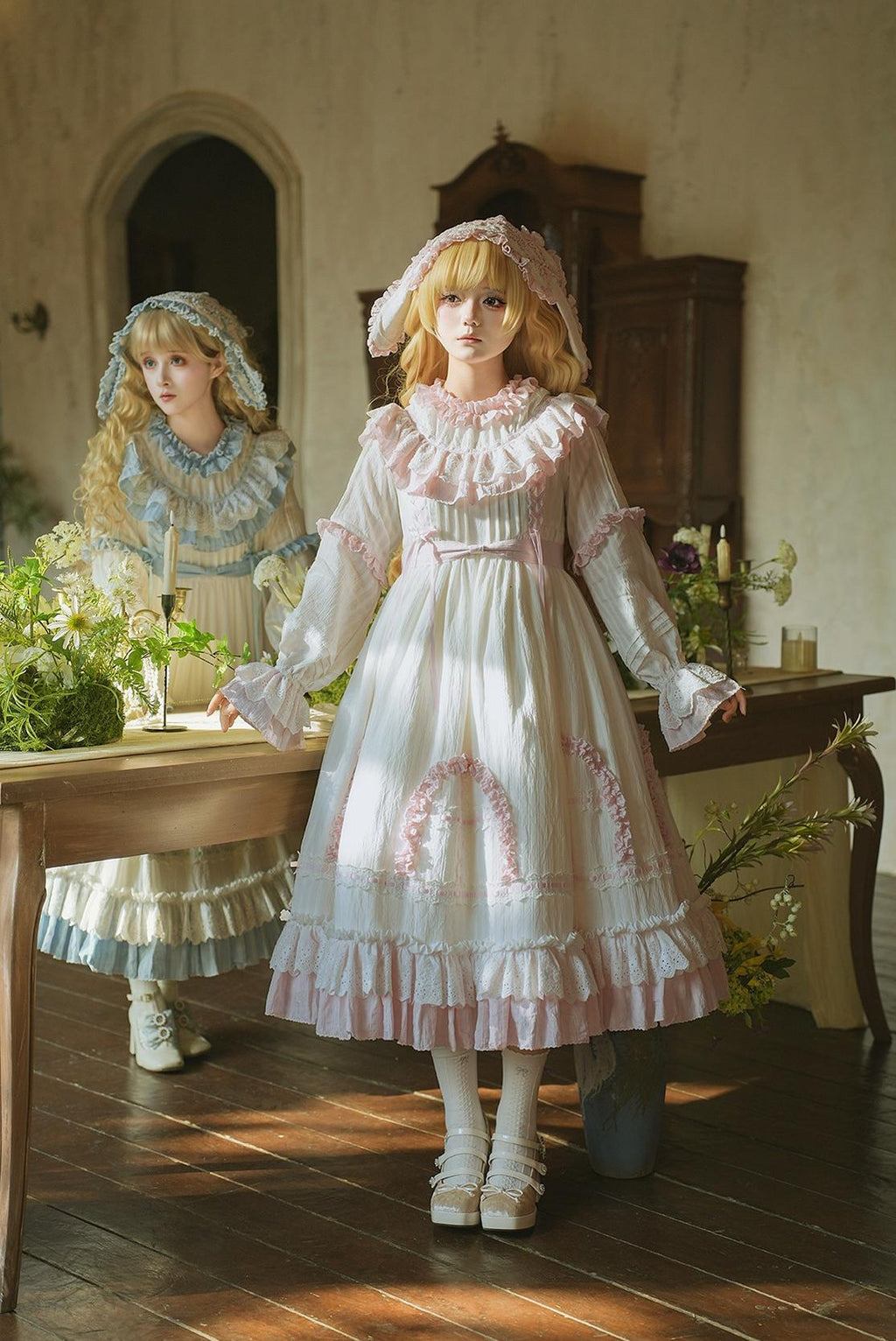Lilian Classic Lolita Doll-Like OP Dress and Bunny Ear Hairband - image 2