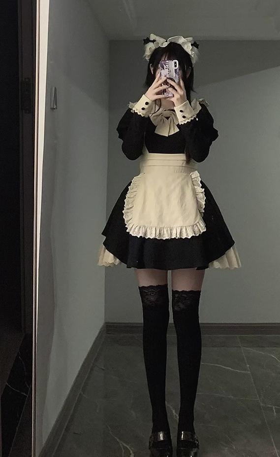 Kiss Kiss - Vintage Maid Lolita OP Dress and Apron - image 15