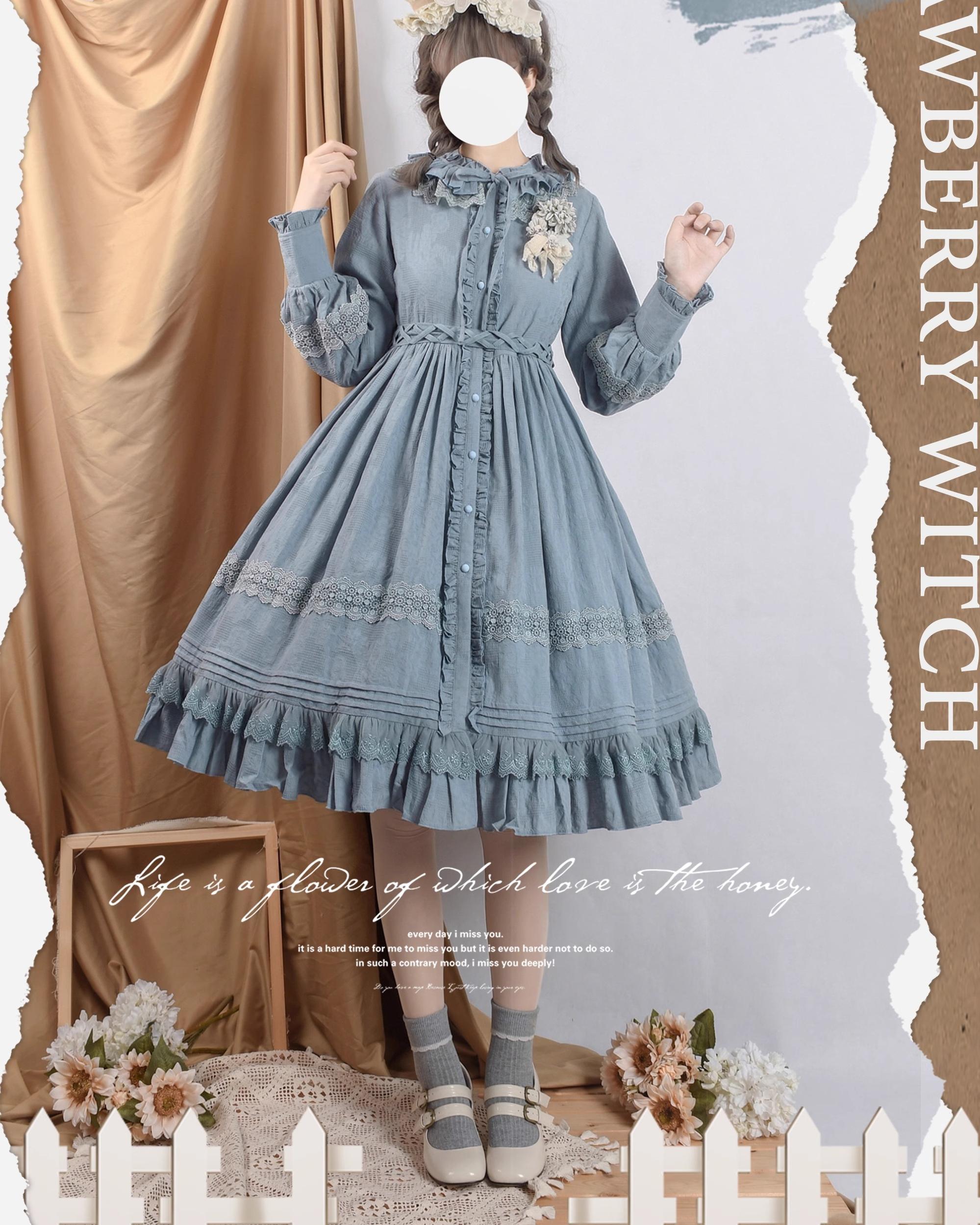 The Spring - Cotton Lolita OP Dress with Long Sleeve - image 2