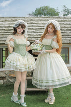 Green Fishbone Sweet Lolita JSK Dress Two Versions - image 9