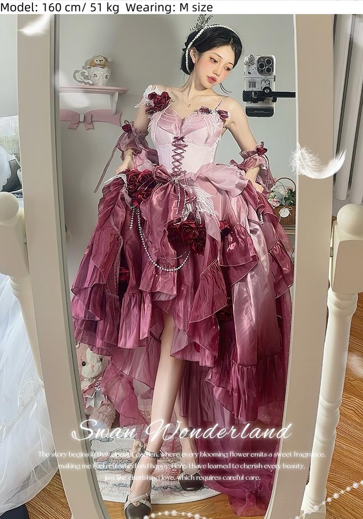Swan Wonderland - Fairy Lolita JSK with High-Low Hem - image 4