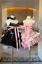 Kitten Sweetheart - Multi-Layered Ruffled Bow Lace-Up Princess Ballet Gothic Lolita JSK Dress - image 5