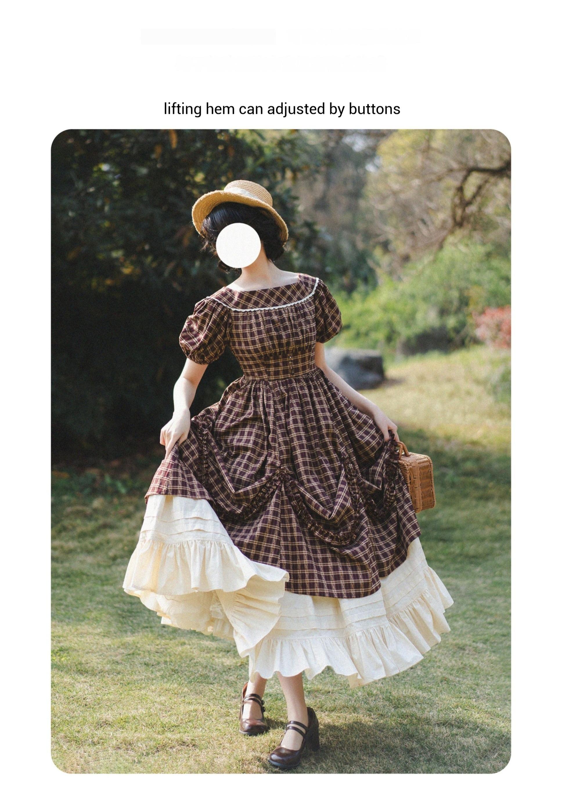 Forest Picnic - Classic Lolita OP Dress with Off-Shoulder and Lifting Hem - image 37