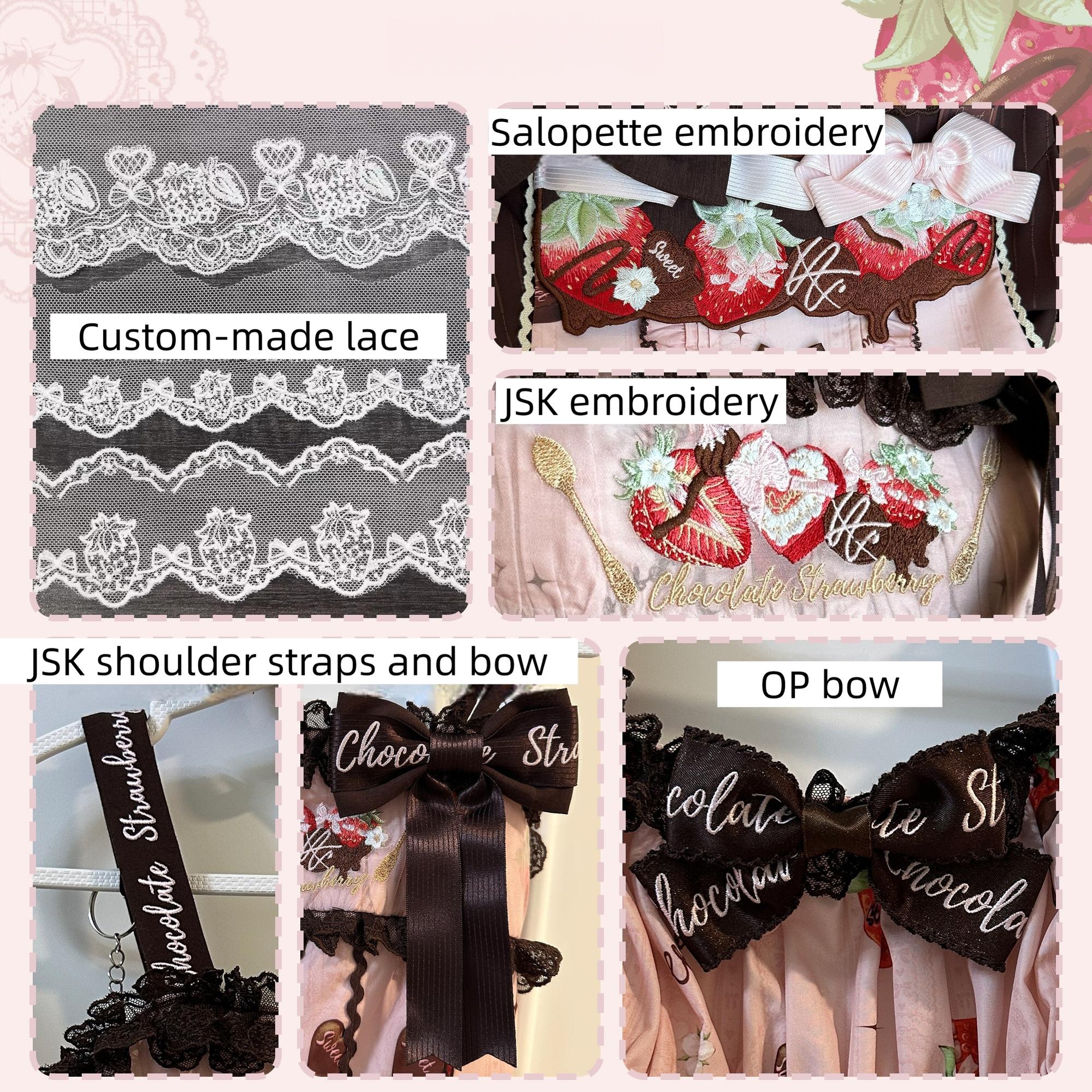 Strawberry Chocolate Lovers Sweet Lolita Embroidered Dress - image 5