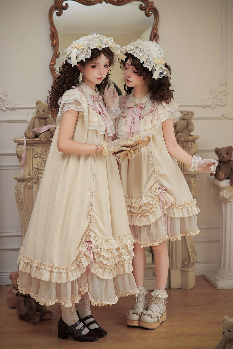 Lily's Dream - Apricot Sweet Lolita Dress, Short and Long Versions - image 7