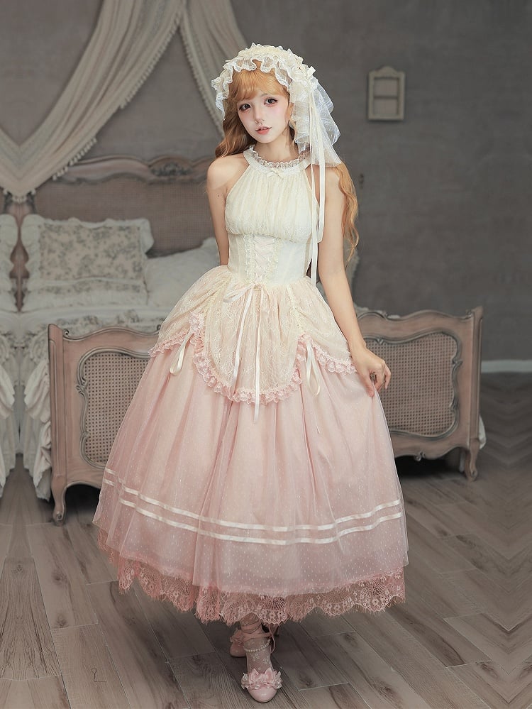 Pink Classic Gradient Lolita JSK Set with Cardigan and Hair Accessories - image 3