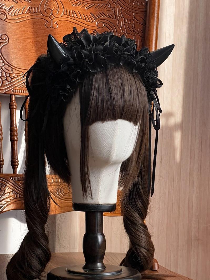 Gothic Devil Horn Lolita KC Hairband, Custom Colors - image 7