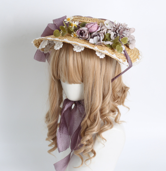 Xiaogui Flower Bow Lace Lolita Sunhat - image 12