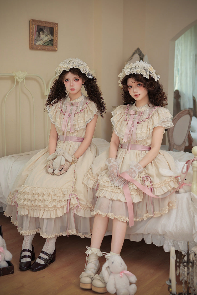 Lily's Dream - Apricot Sweet Lolita Dress, Short and Long Versions - image 5