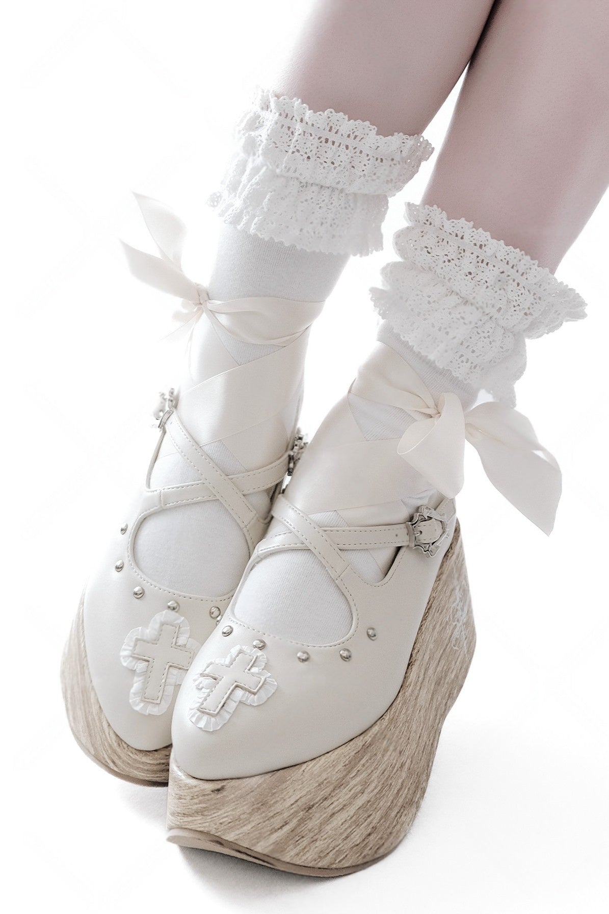 Puppet Lullaby - Gothic Cross Rocking Horse Platform Shoes - image 1