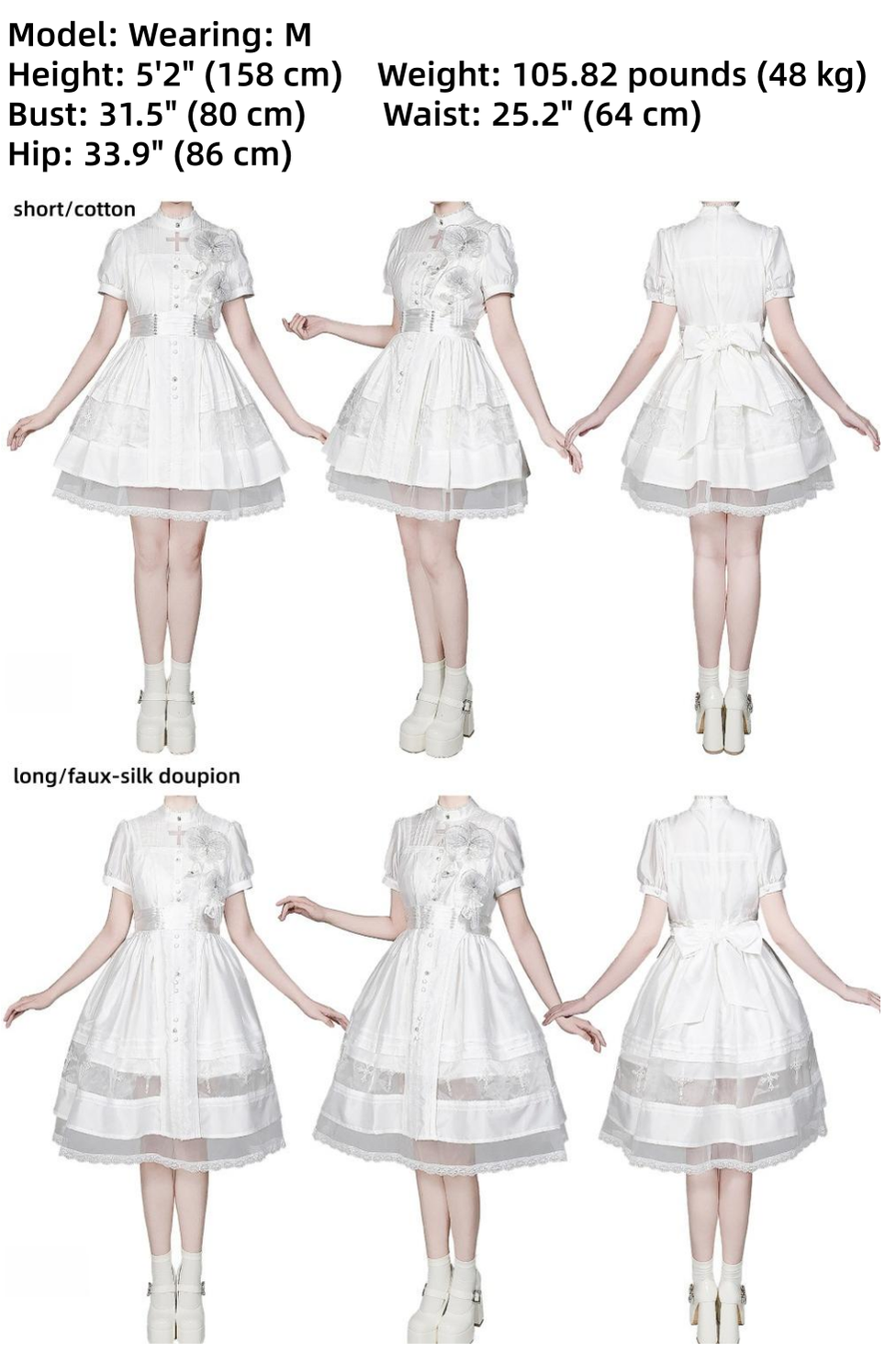 Ghost Orchid - Gothic Lolita OP Dress, Embroidered Cross - image 12