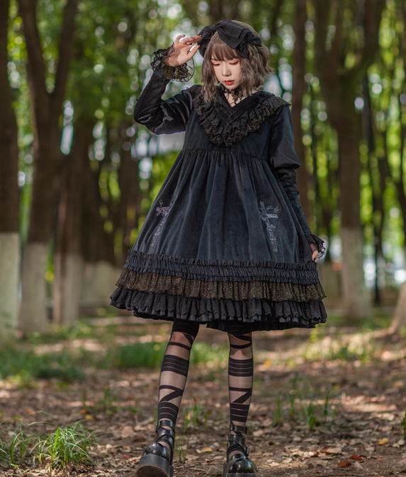 Holy Fruit Estate - Gothic Lolita OP Dress Multicolors - image 23