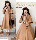 Galaxy Traveler - Classic School Lolita Overcoat with Detachable Cape and Bow - image 29