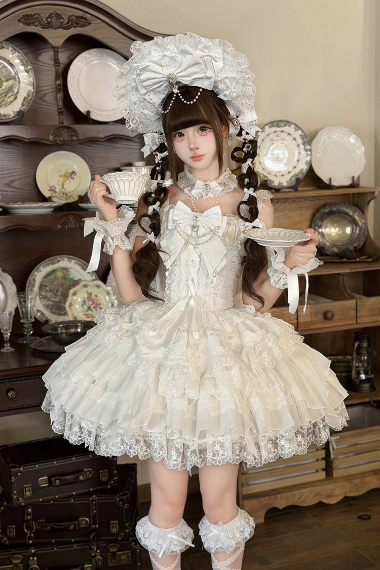 White Pearl Ballet Sweet Lolita JSK Dress - image 1