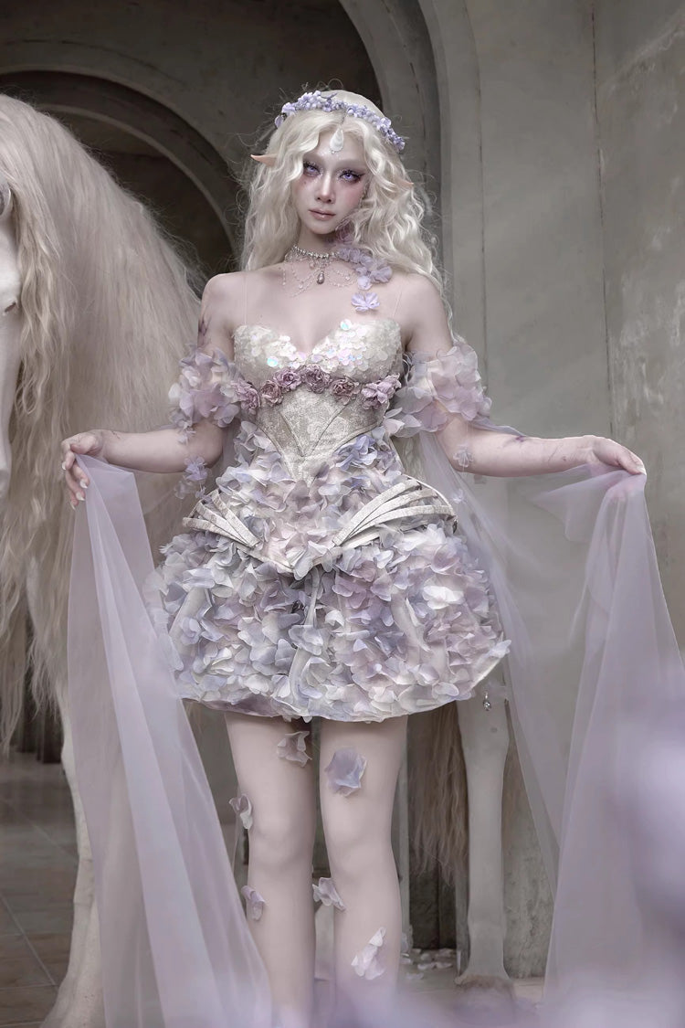 Moonlight Beast Spirit - 3D Floral Lolita Skirt with Built-in Shorts - image 5