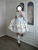 Picnic Bunny - Cotton Daily Doll-like Lolita OP Dress, Bunny Print and Accessories - image 7