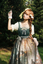 Morning in the Pine Forest - Sweet Lolita OP Dress in Dark Green - image 7