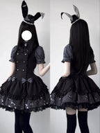 Dark Lord - Gothic Lolita Striped JSK Set, Skull Print - image 16