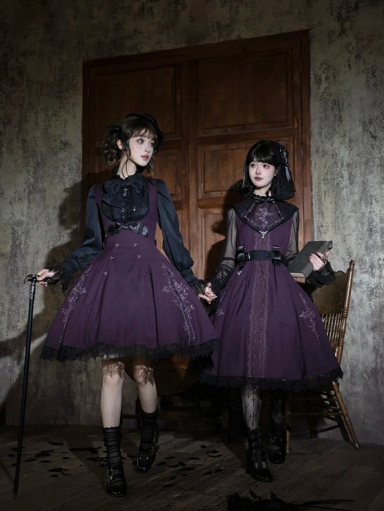 Purple Gothic JSK with Back Slit Skirt - image 6