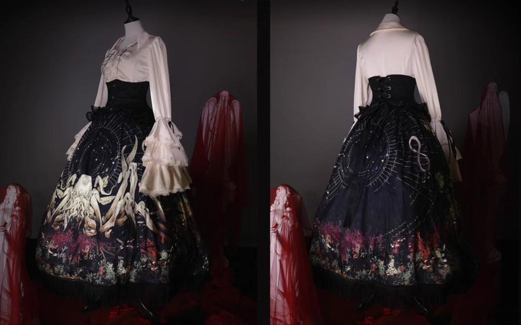 Reborn Ancient God Gothic Lolita Shirt and Skirt Set - image 26