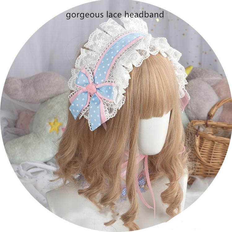 Pink and Blue Sweet Lolita Bow Headwear - image 10