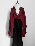 Ouji Lolita V-Line Backless Blouse & Slight Flare Pants - image 8