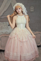 Pink Classic Gradient Lolita JSK Set with Cardigan and Hair Accessories - image 6