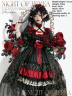 Night of Berea Gothic Lolita OP Dress in Black and Red - image 9