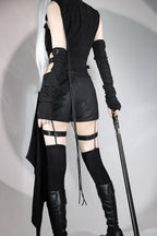 Masquerade Phantom Thief - Cut-Out Gothic Ouji Lolita Shorts Set - image 12