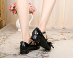 Bow and Low Heel Cross Band Lolita Leather Shoes - image 19