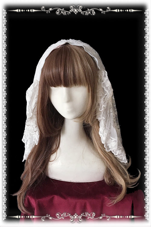 Gothic Lolita Veil with Double-Layer Lace Headdress - image 5