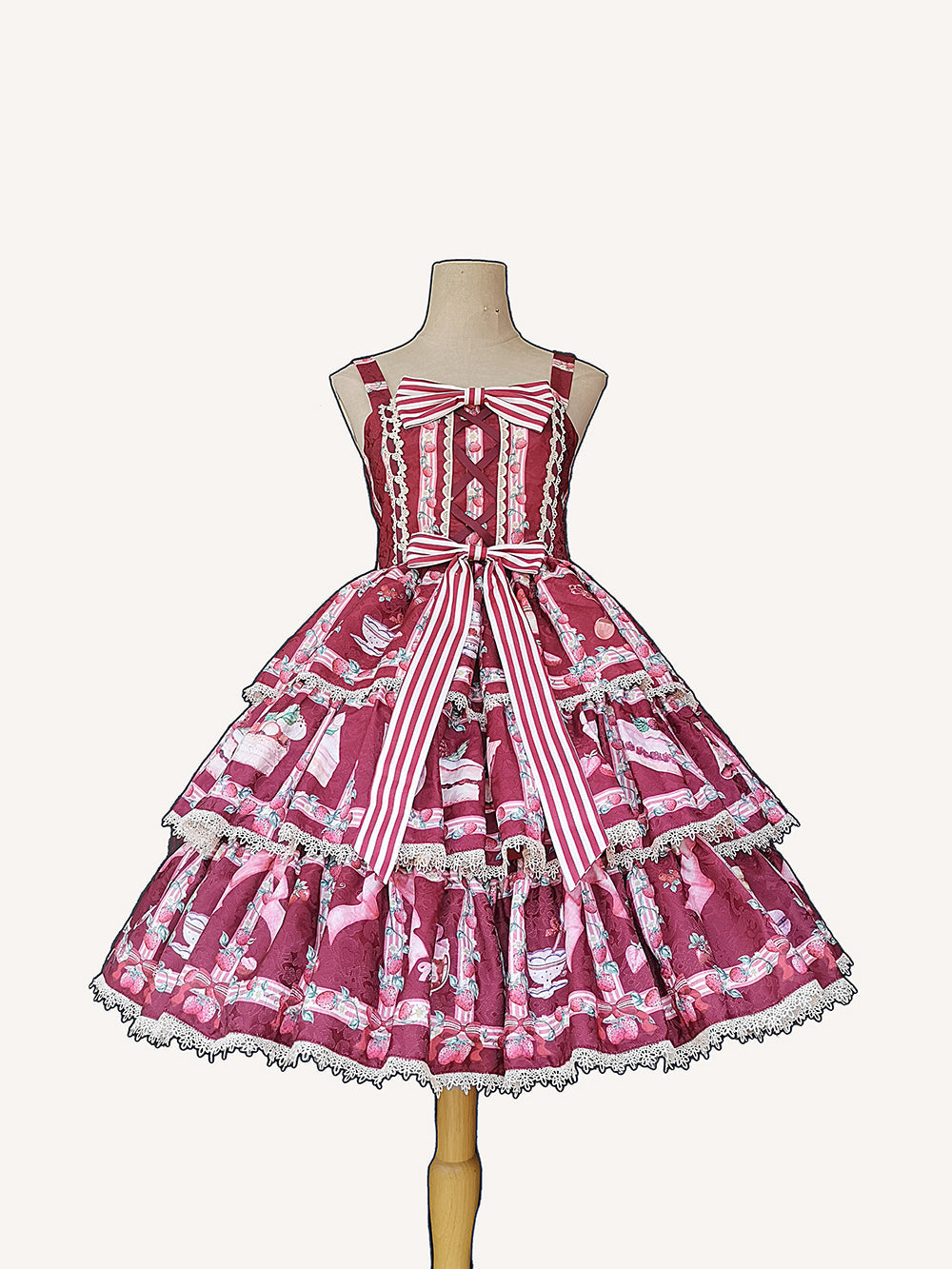 Strawberry Tea - Tiered Ruffles Lolita JSK - image 5