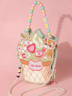Double-Sided Ice Cream Embroidery Lolita Crossbody Bag - image 5