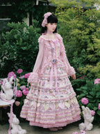 Be My Sweetheart Floral Tiered Sweet Lolita OP JSK Dress and Accessories - image 6