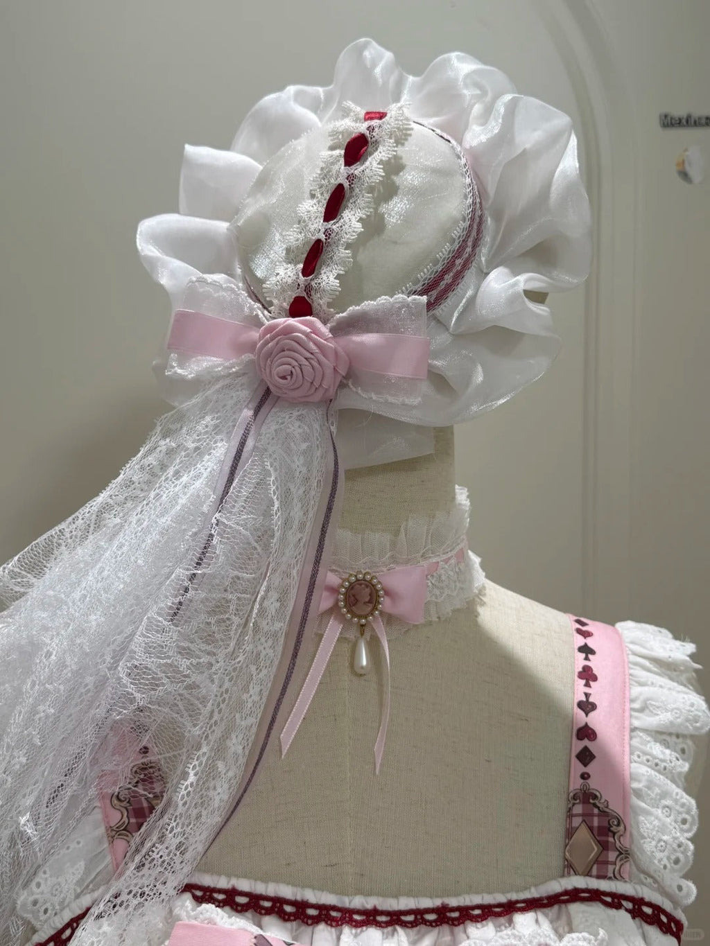 Illusion Meow Duke Pink Cat Print Sweet Lolita OP and JSK Dress and Accessories - image 8