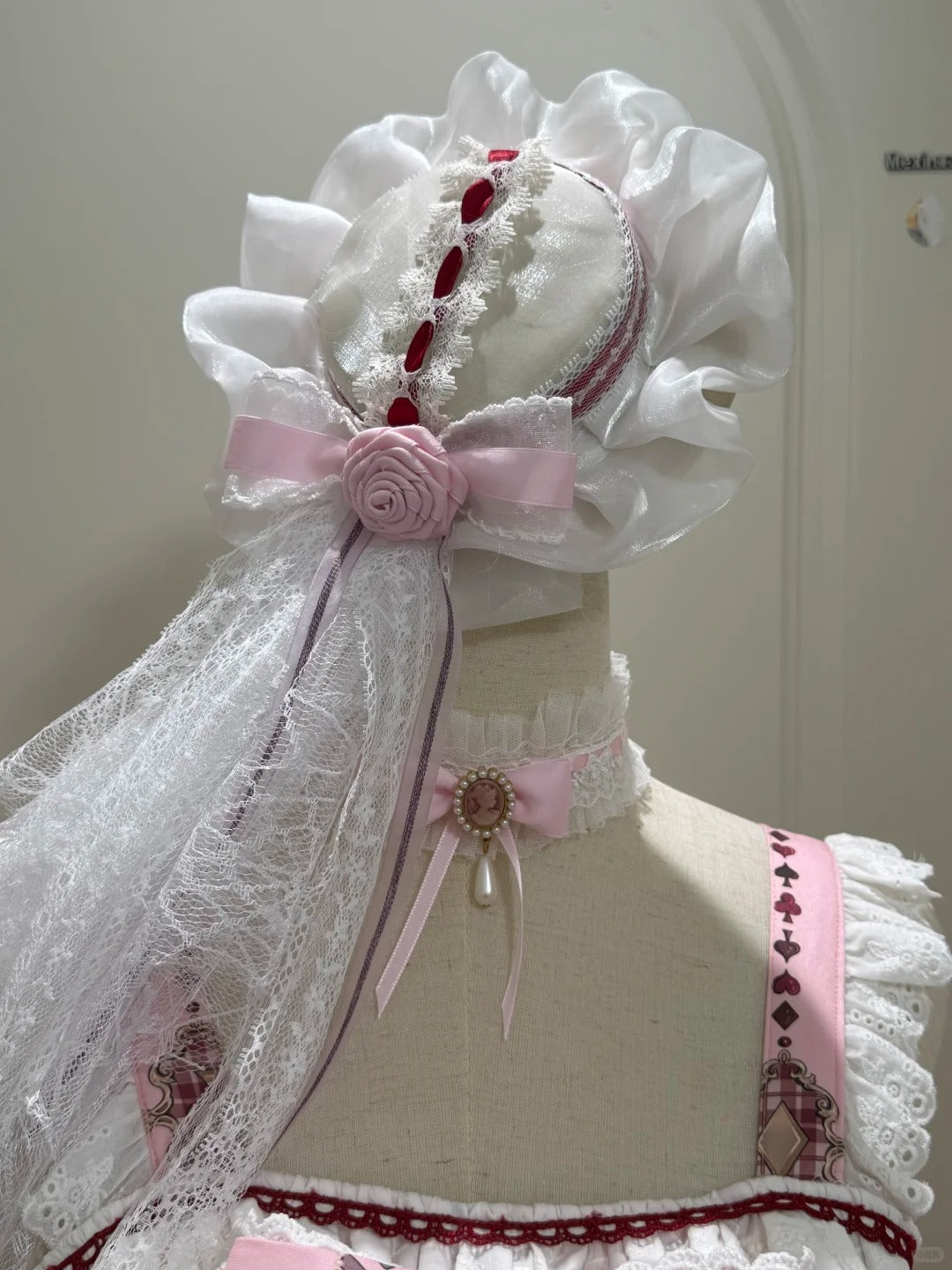 Illusion Meow Duke Pink Cat Print Sweet Lolita OP and JSK Dress and Accessories - image 8