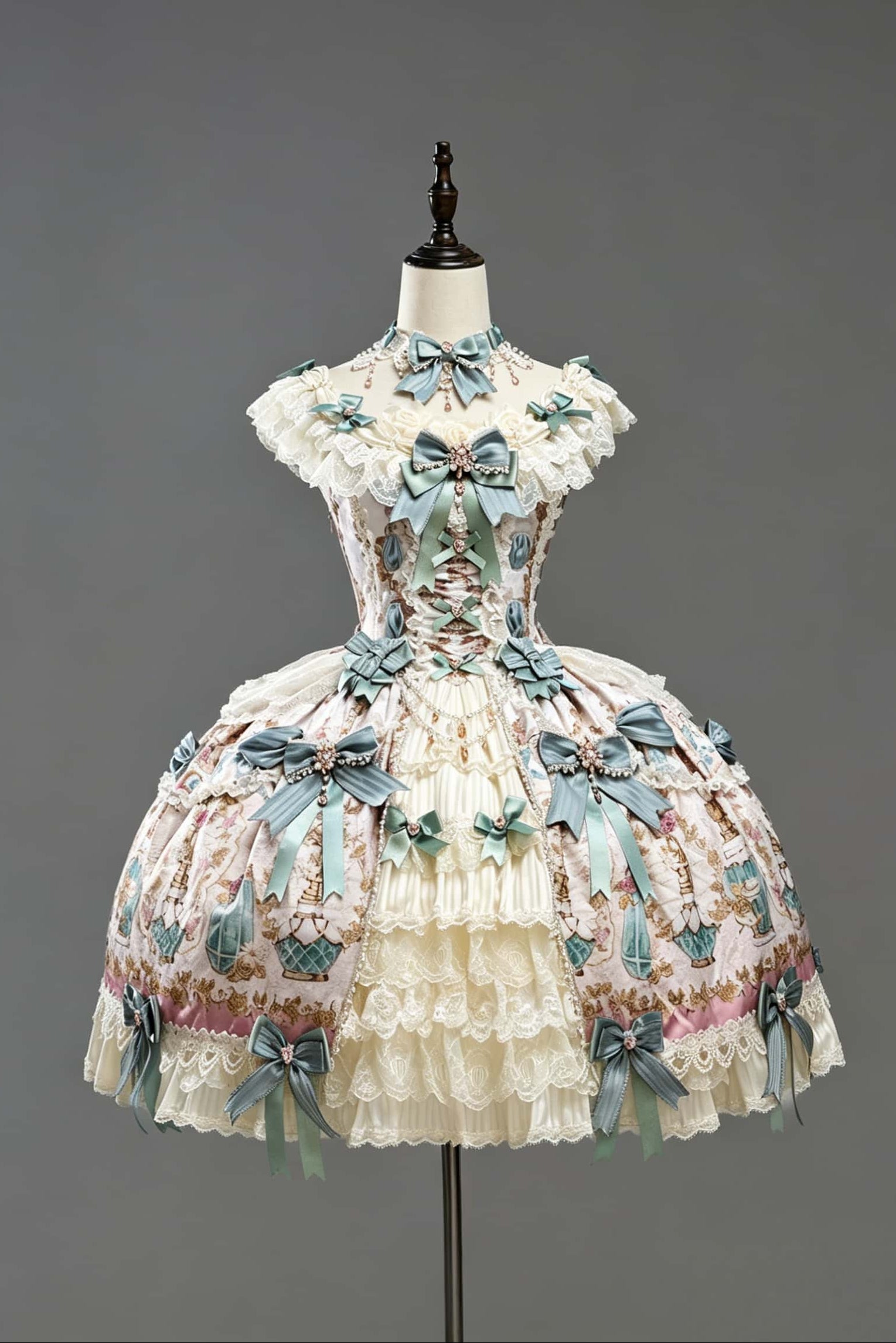 Antique Gem Fragrance Lolita Green JSK Dress Set - image 1