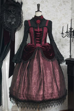 Gothic Cathedral Velvet Lace Corset Lolita JSK and Jacket Set - image 2