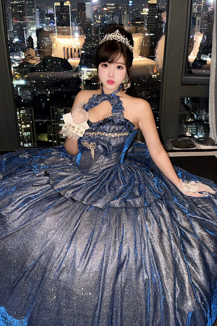 Paris-Inspired - Sleeveless Glitter Series Ruffled Cut-Out Bow Sweet Lolita Skirt Set - image 4