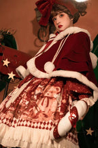 Bear Gift - Sweet Lolita OP Dress and Short Cape - image 7
