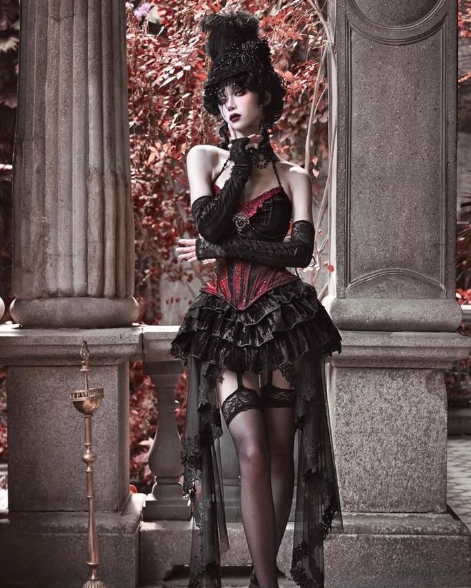 Duchess - Velvet Gothic Lolita Dress, Corset & Skirt - image 4