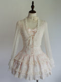 Pink Heart Button Corset Dress and Ruffle Cardigan Set - image 1