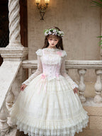 Sweet Lolita Pink and White Princess Top, Inner Shirt and Skirt Set - image 4