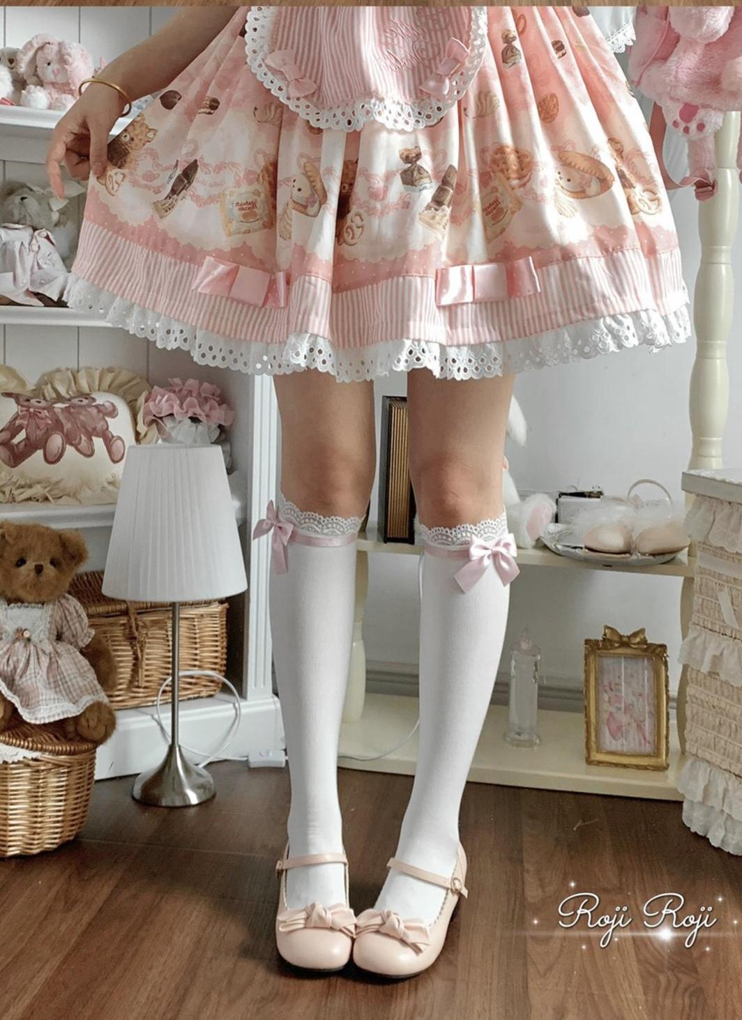 Sweet Lolita Socks With Lace & Bow Details - image 6