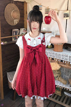 Little Mushroom Sweet Lolita JSK Dress in Red - image 1